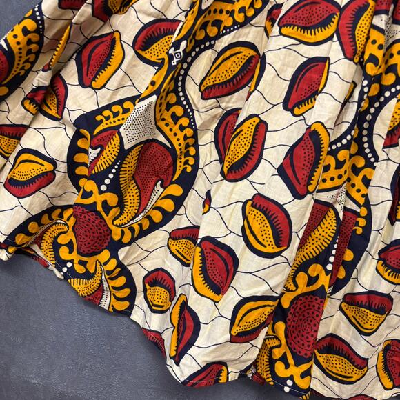 JiNaKI Skirt Seashells Puffy Midlength Wide Waist Swing Art to Wear Boho Western - Picture 7 of 13